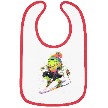 Discover Frog Skiing Skier Ski Winter Snow Bibs