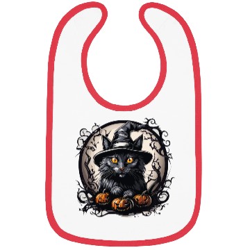 Discover Witch Black Cat Gaze Bibs