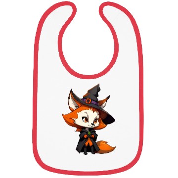 Discover Cute Halloween fox with a witch hat. Bibs
