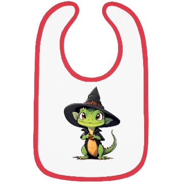 Discover Cute Halloween lizard with a witch hat. Bibs