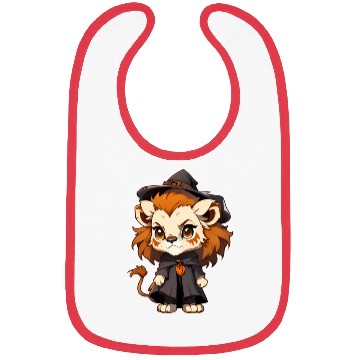 Discover Cute Halloween lion with a witch hat. Bibs