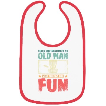 Discover Never underestimate an old man throws disc golf Bibs