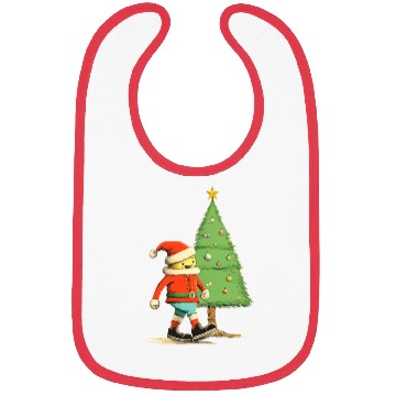 Discover Santa near Christmas tree Bibs