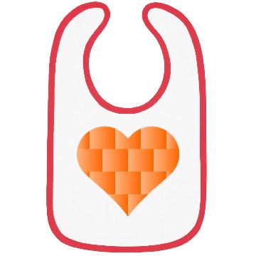 Discover Orange Cute Heart Icon Bibs