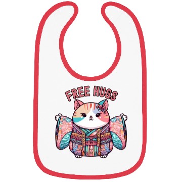 Discover Free hugs from Japanese cat Bibs