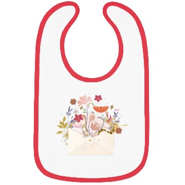 Discover floral envelope with flowers and seal Bibs