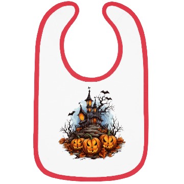 Discover Halloween Pumpkin Bat Spell Haunted House Bibs