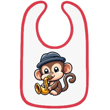 Discover Chimpanzee with saxophone Bibs