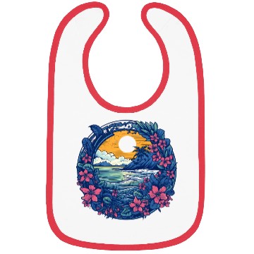 Discover Flower Blossoms By Ocean Surfing Bibs