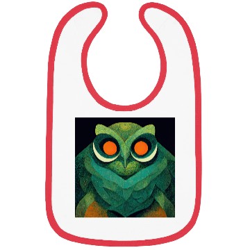 Discover Mod Owl: Feathery Orange-Eyed Owl Bibs