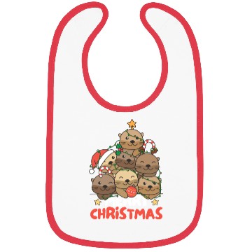 Discover Otter Christmas Tree Merry Christmas Bibs