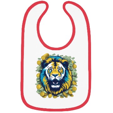 Discover Money Lion Art Bibs