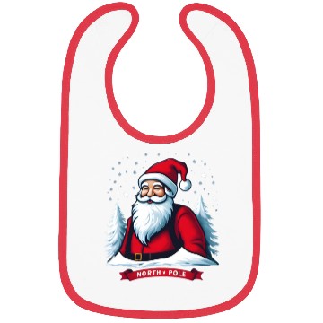 Discover North Pole santa merry christmas Bibs