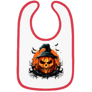Discover Halloween Magic Spooky Pumpkin With Bat Bibs