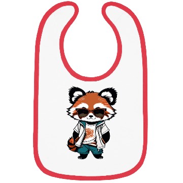 Discover Red Panda Cub With Glasses Bibs