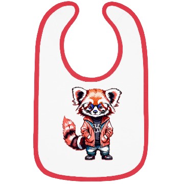 Discover Red Panda Cub Watercolor Bibs