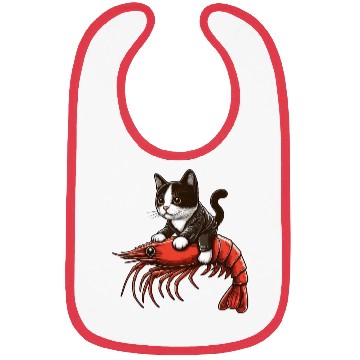 Discover Cat rides shrimp Bibs