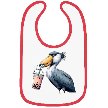 Discover Beaked stork with bubble tea Bibs