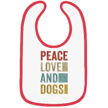 Discover Peace Love And Dogs Bibs