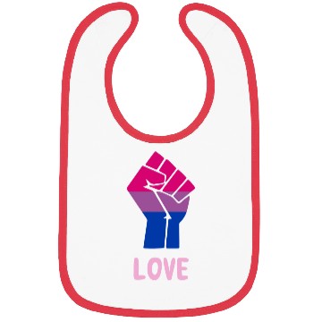 Discover Love Bisexual Pride Fist Design for Equality Bibs