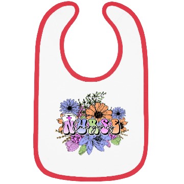 Discover Emergency Nurse flowers Bibs