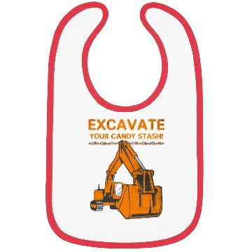 Discover Excavate Your Candy Stash! Halloween for Excavator Bibs
