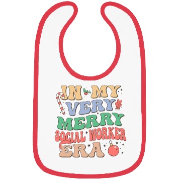 Discover In MY Very Merry Social Worker Era Bibs