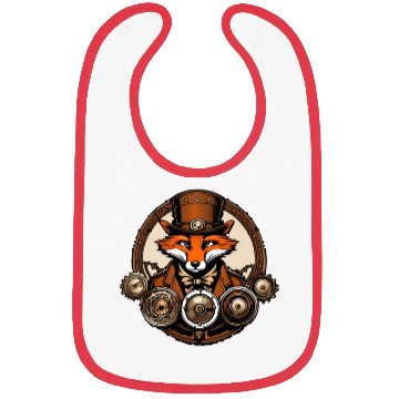 Discover Steampunk Fox / Animal / Bronze / Old School Bibs