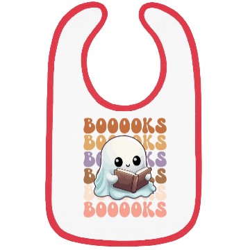 Discover Cute Ghost Reading Books | Booooks | Funny Bibs