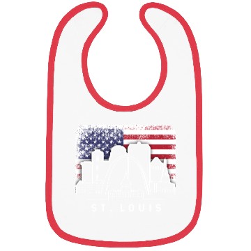 Discover St. Louis Missouri American Flag Vintage Bibs