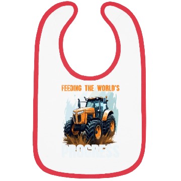 Discover Feeding World's Progress Tractor Farmer Gift Bibs