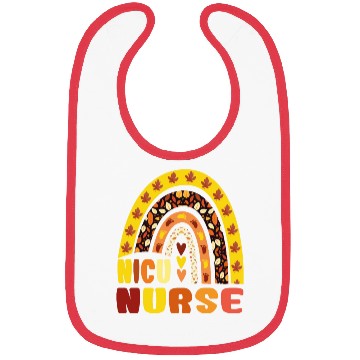 Discover Rainbow Autumn NICU Nurse Maple Leaf Fall Vibes Bibs
