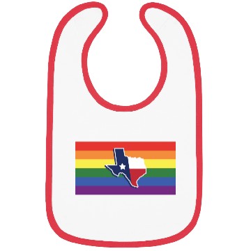 Discover Texas Map Pride Flag Design for proud LGBT+ Texan Bibs