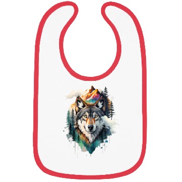 Discover Majestic Mountain Wolf Nature Inspired Artwork Bibs