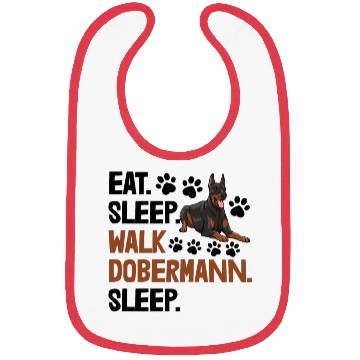 Discover Eat Sleep Walk Doberman Bibs