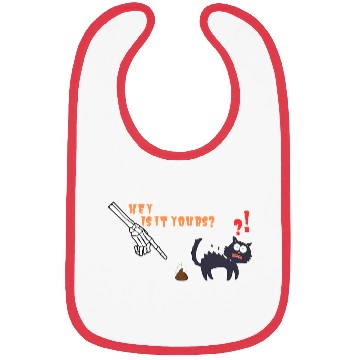 Discover Funny Halloween Skeleton and Cat Bibs