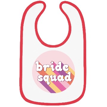 Discover Bride Squad Pink Rainbow Bibs