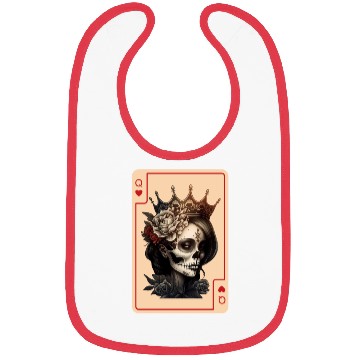 Discover Queen of Hearts Gothic Poker Card Game Halloween Bibs