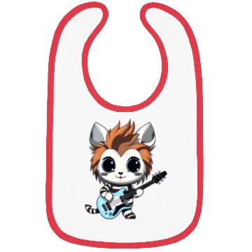 Discover Chibi Zebra Playing Electric Guitar Bibs