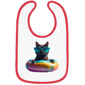 Discover Black Cat Wearing Sunglasses in Float Bibs