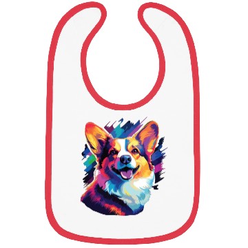 Discover Watercolor Colorful Corgi Bibs