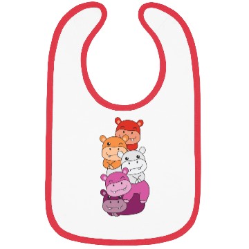 Discover Lesbian Flag Pride Lgbtq Cute Hippo Bibs