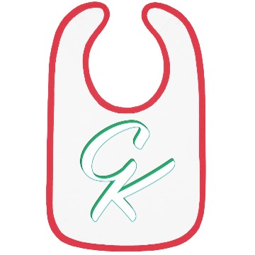 Discover CK ligature white green Bibs