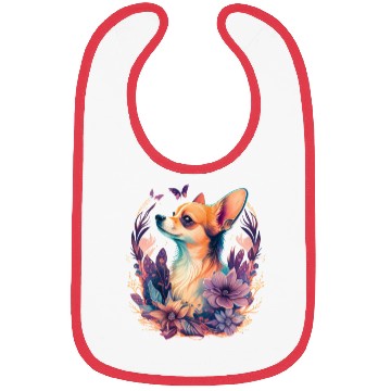 Discover Chihuahua | Cute Dog | Beautiful | Flowers | Girl Bibs