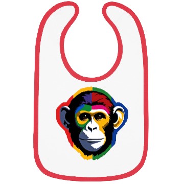 Discover Bold and Colorful Monkey Graphic Design Bibs