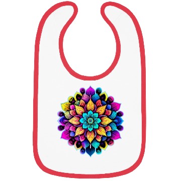Discover Mandala: A Complex, Multicolored Floral Pattern Bibs