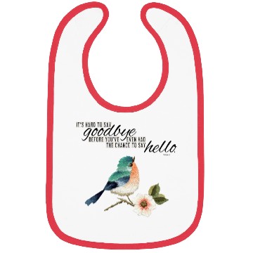 Discover written embroidery looking bird Bibs