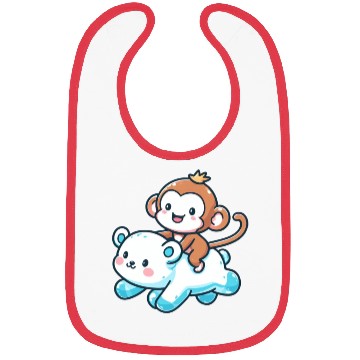 Discover Polar Bear Cute Monkey Companion Bibs