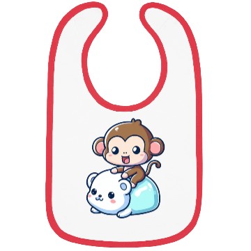 Discover Polar Bear Cute Monkey Companion Bibs