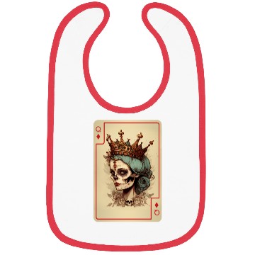 Discover Diamond Queen Gothic Poker Card Game Creepy Bibs